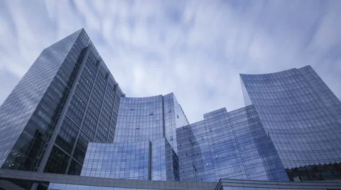 Time Lapse Glass Skyscrapers Close Up