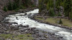 4K Time Lapse Zoom Out Rough Yellowstone River