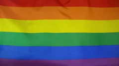 Rainbow Flag Real Fabric Close Up 4K