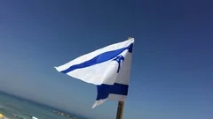 Israel Flag Close Up Slow Motion