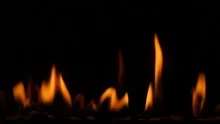 slowmotion fireplace burning close up
