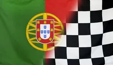 Winner Concept Portugal and checkered goal flag