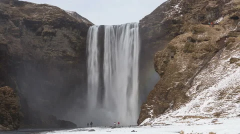 4K Time Lapse Skogafoss Waterfall