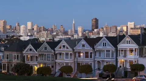 4K Time Lapse Close Up Painted Ladies San Francisco Sunset