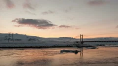 4K Time Lapse Close Up Jökulsarlon Sunset