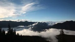 Time Lapse Cloud Layer On Mount Rainier