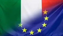 European Flag merged with Flag of Italy