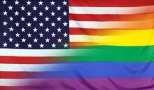 Rainbow Flag merged with Flag of USA