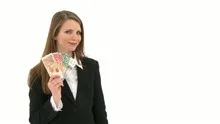 Woman with a lot of money in her hand