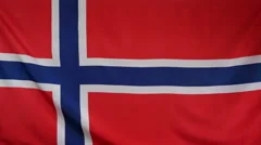 Norway Flag Real Fabric Close Up 4K