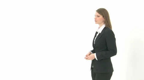 Angry Business Woman Throws Papers Into Camera