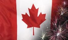 Canada Flag Firework real fabric