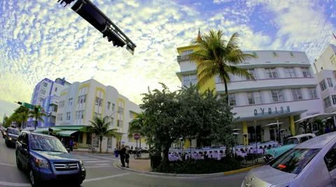 In This Time-lapse View Cars Passing Through Ocean Drive