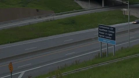 Time Lapse Kansas City Traffic Tilt Pan Shot Traffic To Skyline