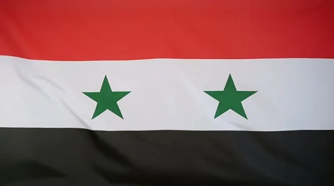 Slowmotion Real Textile Flag Of Syria