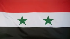 Slowmotion Real Textile Flag Of Syria