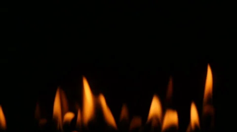 Slowmotion Fireplace Burning Close Up