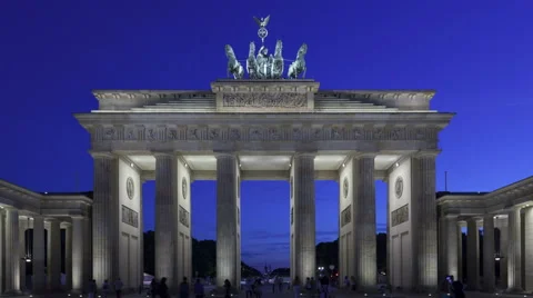 Time Lapse Brandenburg Gate At Sunset, Berlin