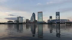 4K Time Lapse Zoom Out Sunset Skyline Jacksonville Florida