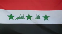 Slowmotion Real Textile Flag Of Iraq