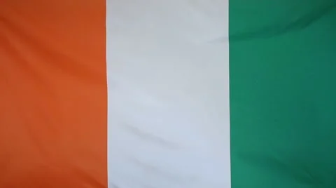 Slowmotion Real Textile Flag Of Ivory Coast
