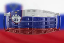 Server Country Concept with Flag of Slovenia