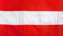 Energy Concept Austria Flag with power pole
