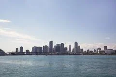 Miami City Skyline Panorama At Day
