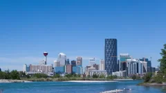 4K Time Lapse Zoom Out Of Calgary Skyline