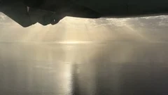 Sea Under An Airplane Wing