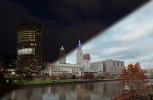 Cleveland skyline downtown night