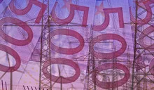Composition Euro bills and infrastructure
