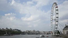 Time Lapse Zoom Out London Eye At River Thames