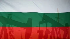 Bulgaria Flag Slow Motion Oil Production Concept