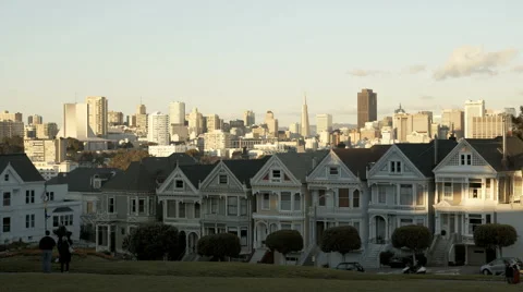 4K Time lapse Painted Ladies San Francisco sunset