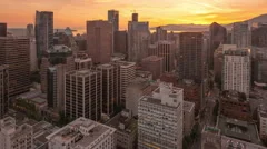 4K Time Lapse Close Up Vancouver Skyline Sunset