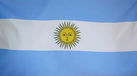 Slowmotion Real Textile Flag Of Argentina