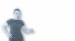 Hologram Woman Pointing At Copyspace