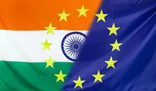 European Flag merged with India Flag