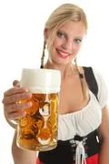 Girl Cheering With Oktoberfest Beer