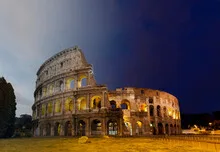 Colosseum Rome sunset and twilight