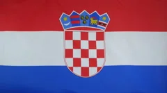 Croatia Flag Real Fabric Close Up 4K