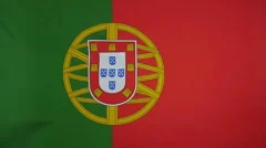 Slowmotion Real Textile Flag Of Portugal