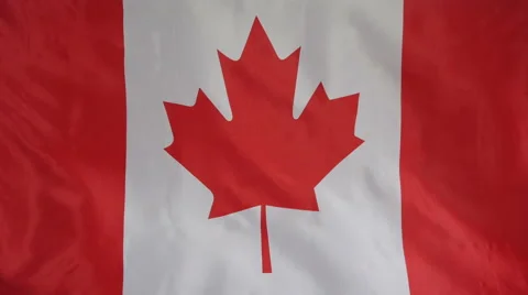 Canada Flag Real Fabric Close Up 4K