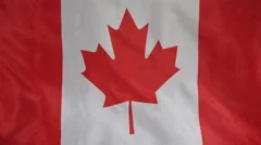 Canada Flag Real Fabric Close Up 4K