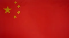 China Flag Real Fabric Close Up 4K
