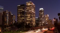 4K Timelapse Los Angeles Rush Hour Zoom In (Editorial)