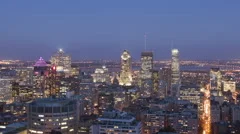 Time Lapse Zoom Out Montreal Twilight After Sunset