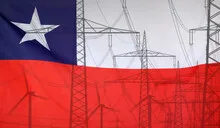 Energy Concept Chile Flag with power pole