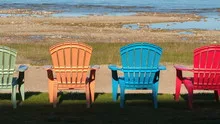 Time lapse Shadow passing Row of Chairs